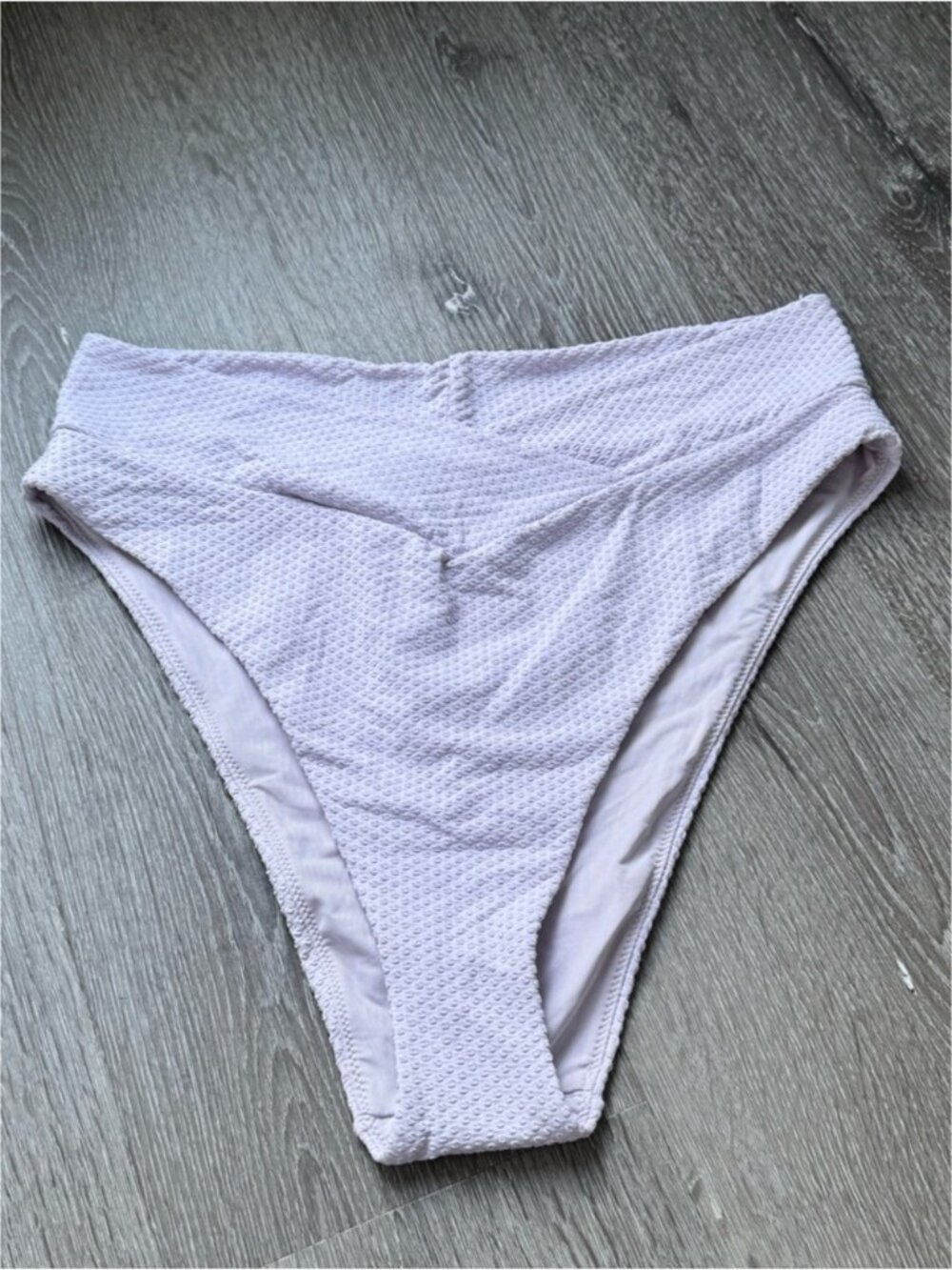Aerie Real Good Lavender Textured High Cut Bikini Bottoms XL NWT
